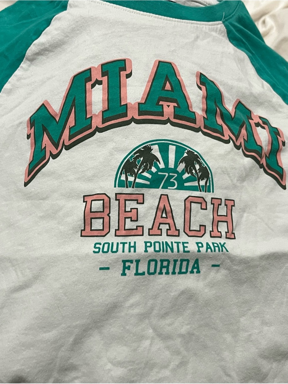 KIABI Retro Cropped Beach Ringer Tee